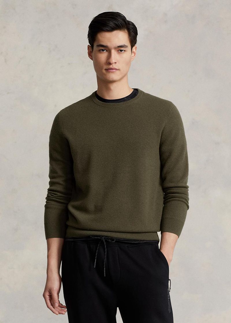 RLX セーター メンズ オリーブ Mesh-knit カシミヤ ジャンパー VPNXZ4325